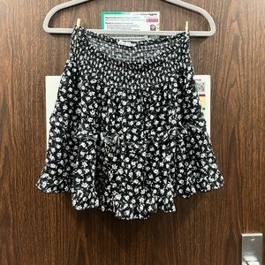 Black Floral Skirt
